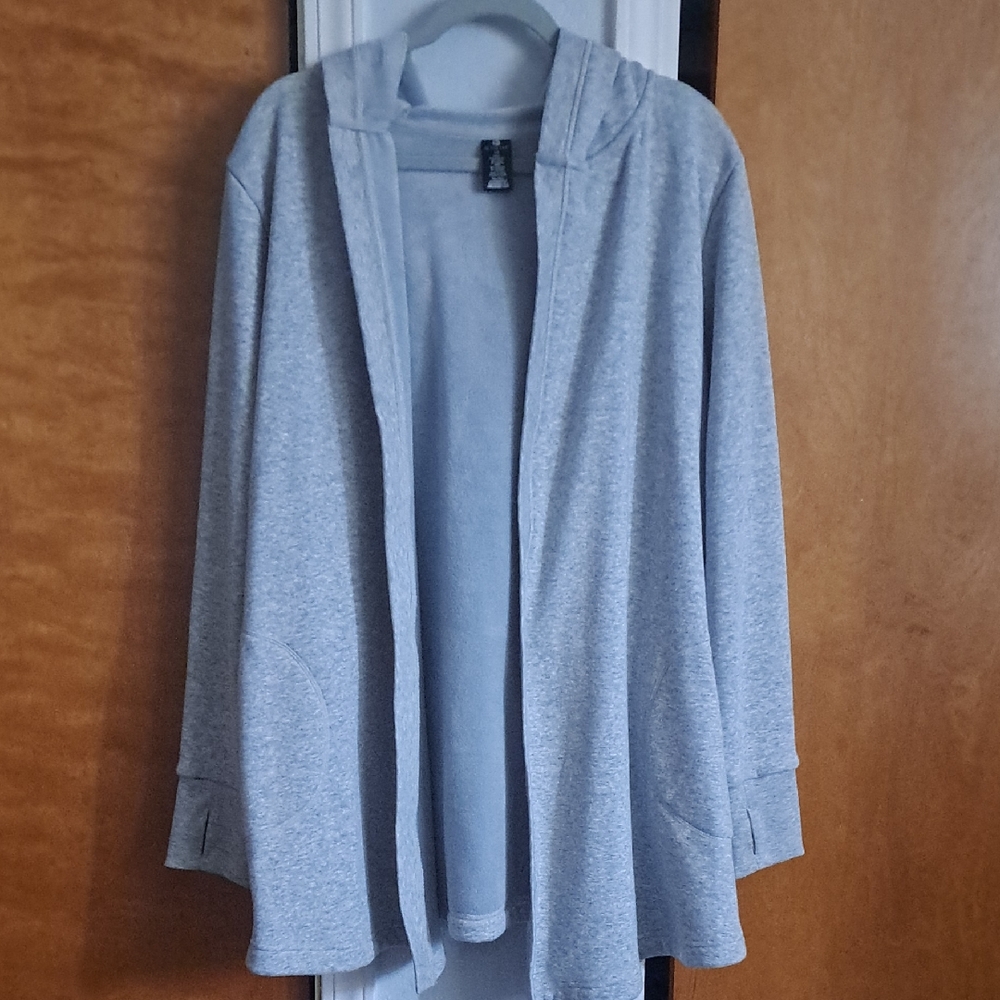 Gray Hooded Cardigan